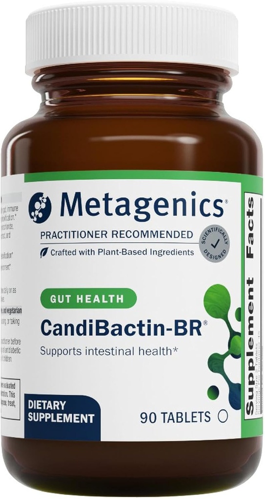 Métagène CandiBactin-BR - Berbérine concentrée pour le soutien intestinal* - avec extrait de racine de raisin et de coptes de berbère, d'Oregon - Suppléments pour la santé de Gut* - Sans gluten - Végétarien - 90 comprimés