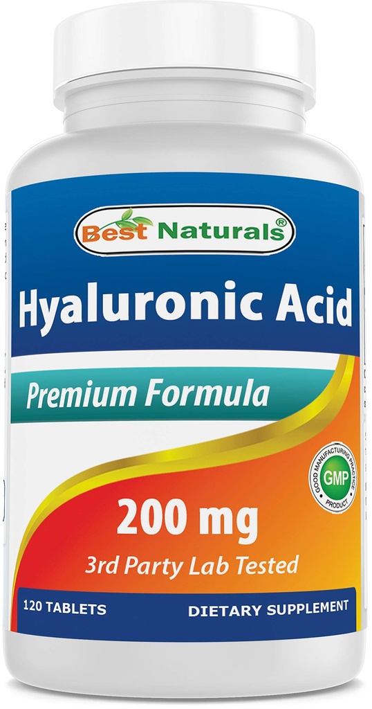 Meilleur Acid Hyaluronique Naturel 200 mg 120 Comprimés (non-OGM, sans gluten) - favorise la peau et la fonction articulaire saine jeunes (120 Nombre (paquet de 1))