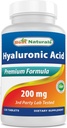 Meilleur Acid Hyaluronique Naturel 200 mg 120 Comprimés (non-OGM, sans gluten) - favorise la peau et la fonction articulaire saine jeunes (120 Nombre (paquet de 1))