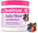 Belli Welli Fiber Supplément pour les femmes et les hommes – Poudre de fibre quotidienne premium de l'acacia biologique avec collagène ajouté, électrolytes et probiotiques – Pas de Bloat, Constipation et Gut Health Support (Wild Berry)