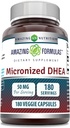 Formules étonnantes Micronized DHEA Supplement: 50 Mg par service. 180 Capsules de légumes.