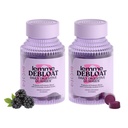 Lemme Debloat - Gummies de santé digestive et gourde avec 2 probiotiques et prébiotiques étudiés cliniquement, végétariens, sans gluten, non OGM, BlackBerry Flavor (60 comte) (paquet de 2)