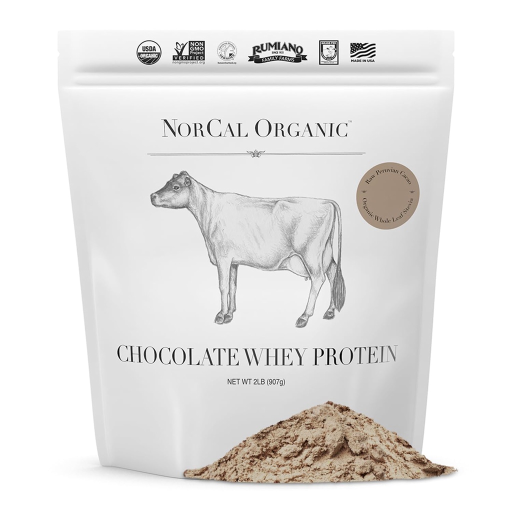 NorCal Organic Chocolate Whey Protéines 100% USA Herb-Fed, USDA Certifié.