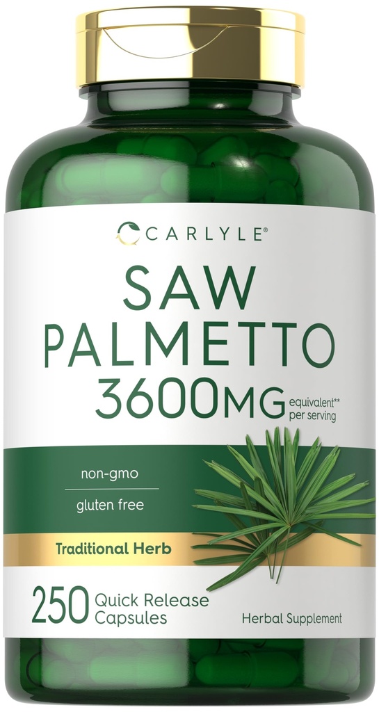 Carlyle Saw Palmetto pour les hommes et les femmes $ 3600 mg $ 250 Capsules $ Supplément d'extrait d'herbe $ Serenoa Repens $ Non-OGM et sans gluten
