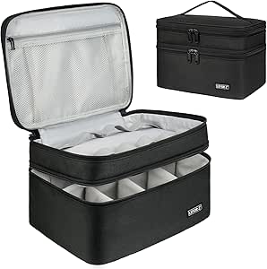 Sac de stockage de médicaments, Double couche Pill Organizer Sac vide avec fermeture à glissière et séparateur réglable, Sac de transport de médicaments pour les pilules, les vitamines, les fournitures médicales