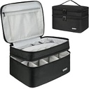Sac de stockage de médicaments, Double couche Pill Organizer Sac vide avec fermeture à glissière et séparateur réglable, Sac de transport de médicaments pour les pilules, les vitamines, les fournitures médicales