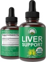 USDA Organic Liver Cleanse Detox & Repair. 6-en-1 gouttes liquides avec le chardon de lait biologique, extrait d'artichaut, et plus encore. Zéro sucre, foie de soutien de la santé supplément de teinture alternative aux capsules