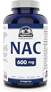 Suppléments du Sommet - Supplément NAC 600mg, Nac n-acétyl cystéine, soutient les niveaux antioxydants de glutathion, le soutien du système immunitaire, le soutien du foie - Produit du Canada - 150 capsules