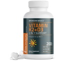 Bronson Vitamine K2 D3 (MK7) Supplément Non-OGM Formule Vitamine D3 5000IU (125 mcg) et 90 mcg K2 MK-7, Complexe D & K facile à avaler, 200 comprimés