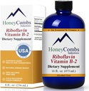 HoneyCombs Vitamine B2 Supplément de Riboflavine gouttes liquides - Vitamine B2 de haute puissance pour les hommes et les femmes - Maintenir une digestion saine, système nerveux, cheveux, peau, ongles - Vitamines liquides véganes (16 Fl oz)