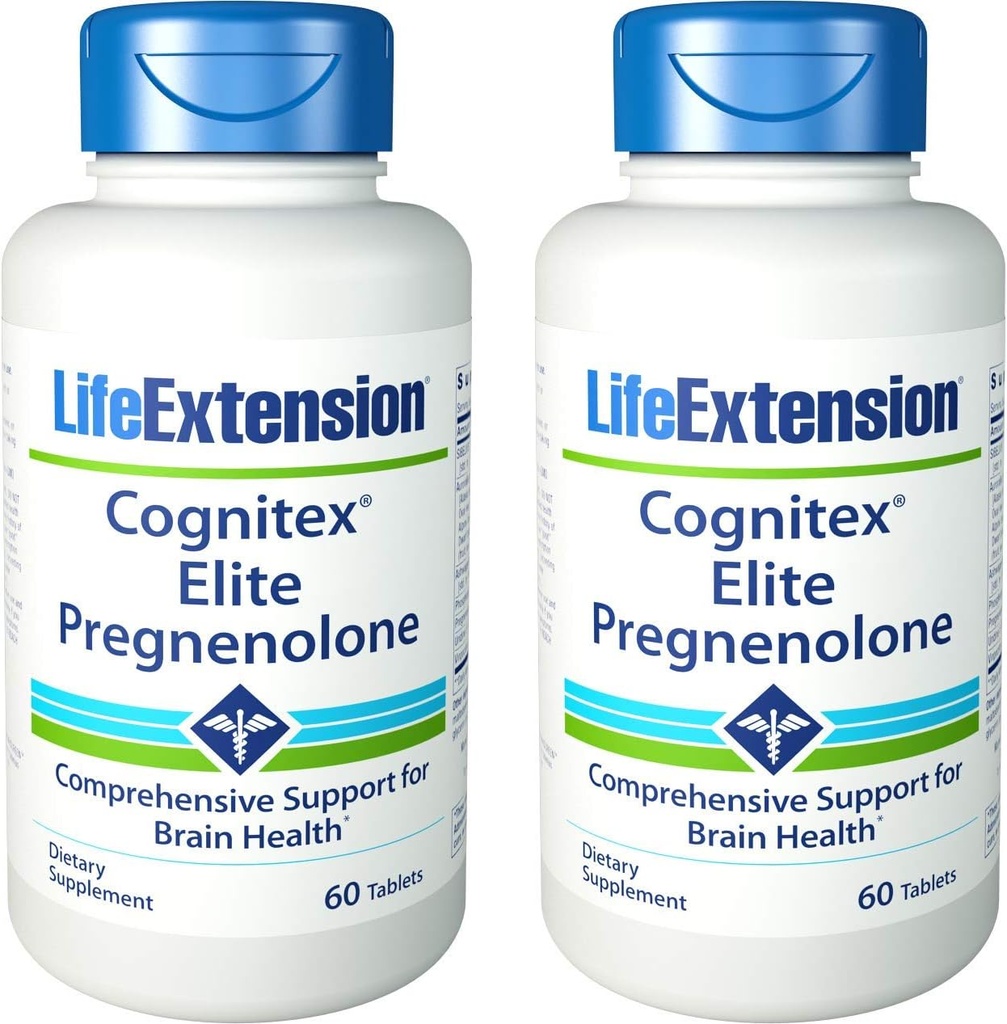 Prolongation de la durée de vie - Cognitex Elite Pregnenolone, 60 comprimés (paquet de 2)