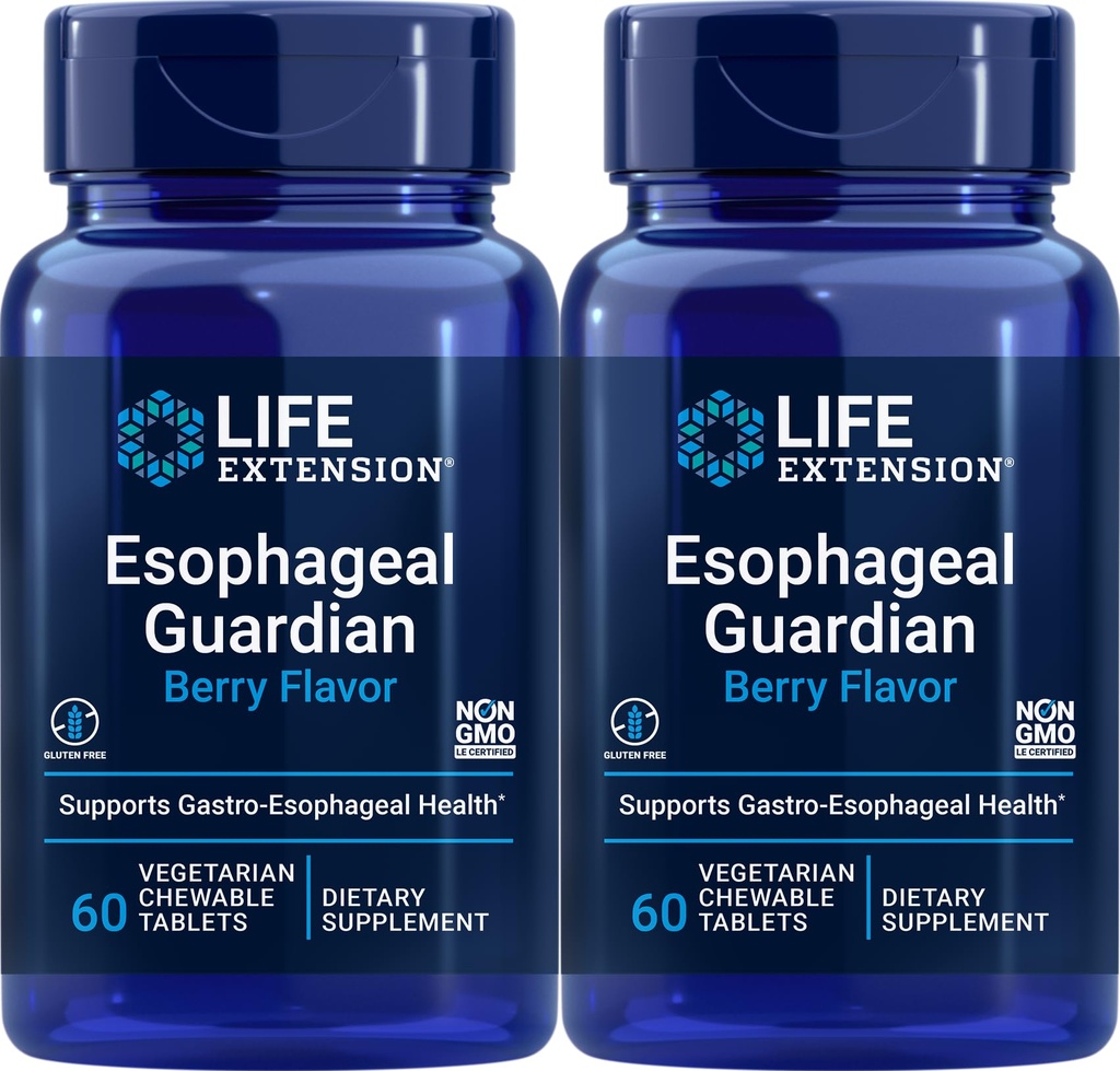 Life Extension Esophageal Guardian, 60 Vegetarian Chewable Tablets (Pack of 2)