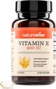 NatureWise Vitamine E 400 UI Softgels (180mg DL-Alpha) - Laiterie, sans gluten et sans soya, supplément alimentaire anti-OGM pour la peau, le coeur, les yeux et l'immune soutien de la santé - 2-Mois, 60 Compte