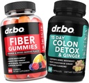 DR. BO Fibre Gommies Colon Cleanse & Ginger - Supplément de fibre prébiotique Gummy - Soutien du mouvement Bowel pour le nettoyage Gut & Stomach