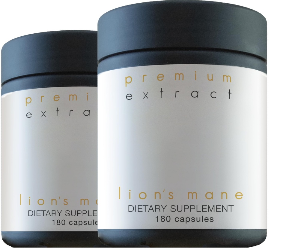 Extract de champignons biologiques de la Mane Oriveda 2-Pack - Fruiting Body 180 v-caps, Mycelium 120 v-caps Supports Le cerveau et le système nerveux