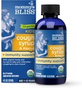 Syrup et soulagement du mucus biologique pour enfants Bliss de maman + soutien immunitaire, agave et miel, Ivy Leaf, Elderberry, zinc, vitamine C, 4 Fl Oz