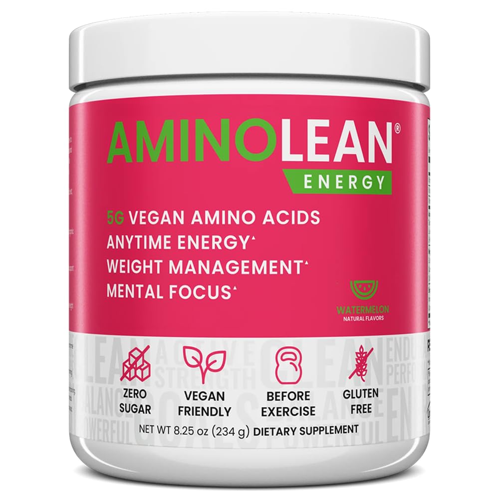 RSP Nutrition AminoLean Pre Workout Poudre, Amino Energy & Weight Management avec BCAA Amino Acides et caféine naturelle, Boost Preworkout pour les hommes et les femmes, 30 Serv