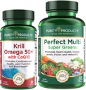 Ensemble de produits de pureté - Krill Omega 50+ avec CoQ10 + Perfect Multi Greens