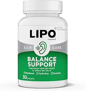 Soutien à l'équilibre lipo-flavonoïde – Santé de l'oreille intérieure – Aide à réduire les étourdissements, symptômes de type Vertigo, Spinning & Swaying – avec Ginkgo Biloba, Complexe Vitamine D & B, (3 Pack, 30 Caplets)