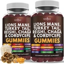 Nouveau supplément de la Mane de Lion de Champignon d'Âge - Supplément complet de Champignon pour le soutien cognitif et immunitaire, avec Reishi, Cordyceps - 120 Comte