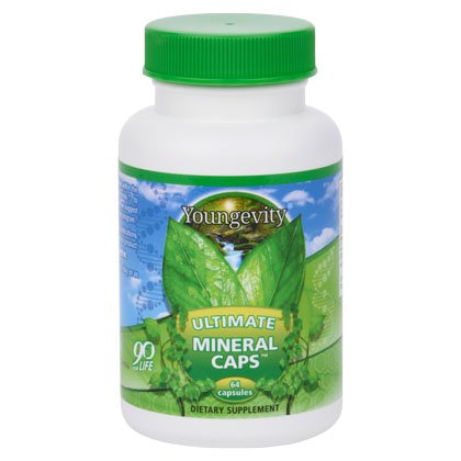Youngevity Ultimate Mineral CapsTM - 70+ Principaux minéraux du spectre complet - Nutrient-Dense, dérivé de l'algue Humic & Aquamin (64 Capsule - 2 Pack)