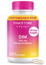 Supplément Pink Stork DIM pour les femmes - Équilibre Estrogène et Hormone pour la ménopause, la périménopause et le SPM - DIM 200 mg Plus BioPerine pour le soutien de l'humeur - 60 jours
