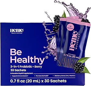 BeMe Probiotiques liquides pour la santé digestive, 3-en-1 Post, Pré et Probiotiques Supplément pour la santé de Gut - 2X Absorption plus rapide avec l'inuline, B. lactis, Totipro pour fournir un soulagement de Bloating pour les femmes