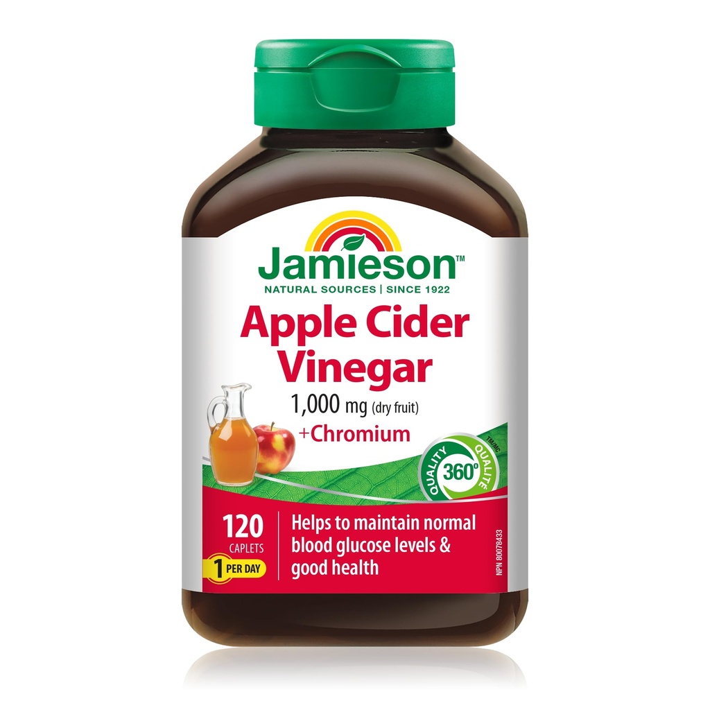 Jamieson Apple Cider Vinegar & Chromium, 120 caplets