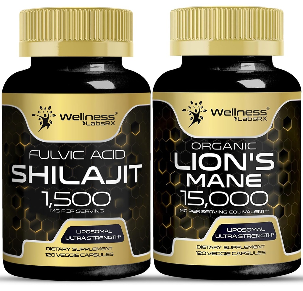 BIEN-ÊTRE LABSRX Lions La Mane Supplément Capsules avec Shilajit Himalayan Capsules