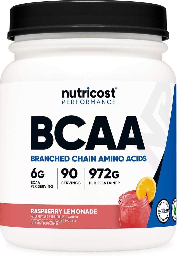 Nutricost BCAA Poudre 2:1:1 (Lémonade aux framboises, 90 portions)