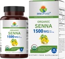 Brieofood Organic Senna 1500mg, 45 portions, végétarien, sans gluten, 90 comprimés végétariens