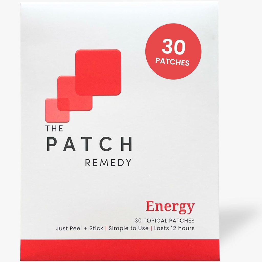 The Patch Remedy Energy Patch (en anglais seulement) Guarana, Taurine, Glucuronolactone, Thé vert, Vitamines B 30 Patches