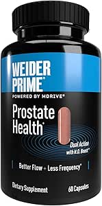 Weider Premier Prostate Health for Men, Dual Action avec N.O. Boost, Promote le flux et la fréquence normale, 60 Capsules de Veggie