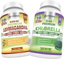 FRAIS DE SANTÉ Ashwagandha KSM 66 et Chlorella Detox Superfood - Bundle