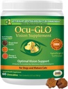 Ocu-GLO Cat & Dog Senior Supplement for Eye Support - Chewable Vision Vitamins Supplements for Large and Small Pets Care with Lutein, Omega-3 Fatty Acids, Grape Seed Extract & Antioxidants