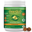 Supplément Ocu-GLO Cat & Dog Senior pour le soutien des yeux - Suppléments vitaminiques pour petits et grands animaux de compagnie avec lutéine, acides gras oméga-3, extrait de graines de raisin et antioxydants