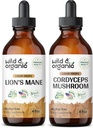 Teinture de lion sauvage et biologique 4 fl oz & Cordyceps Teinture 4 fl oz