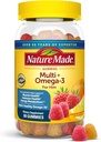 Multivitamines masculines faites de nature avec Omega-3, Multivitamines gommy masculines pour un soutien nutritionnel quotidien, 80 vitamines gommy et minéraux, 40 jours d'approvisionnement