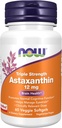 MAINTENANT Suppléments, Astaxanthine Triple Strength 12 mg, Triple Strength, Santé du cerveau*, aide à gérer la souche oculaire*, 60 softgels veggie