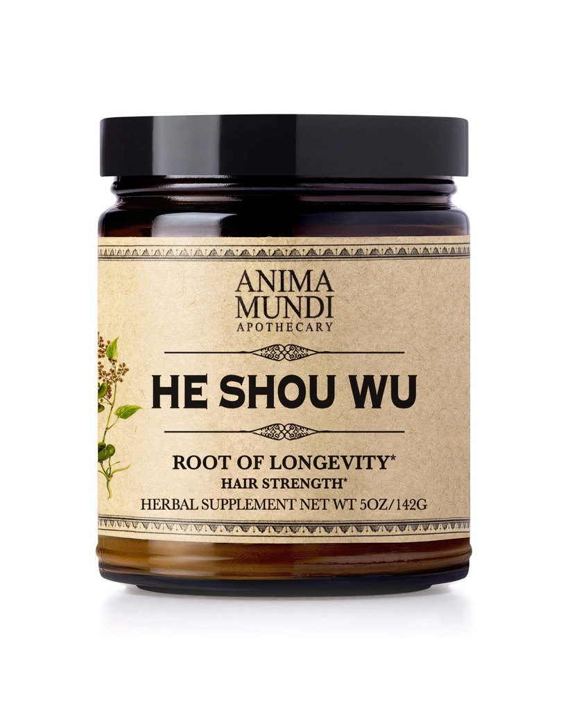 Anima Mundi Apothecary Vitamines capillaires saines - Adaptogène He Shou Wu - Fo Ti Suppléments capillaires pour les femmes et les hommes - Supporte également la fonction foie, immunitaire & GI (5oz / 142g)