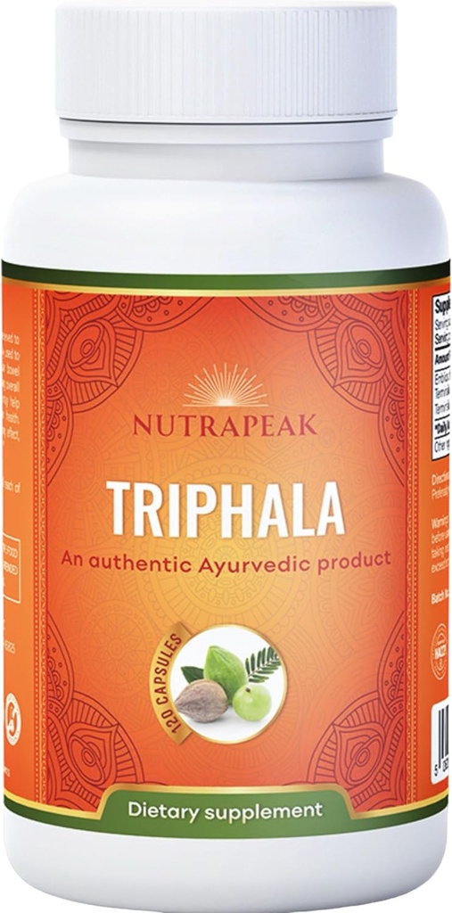 Triphala Capsules - 2000mg - Ayurvedic Triphala Guggulu Blend Made with Amla Haritaki Bibhitaki Powder - 120 Capsules - Vegan Non-GMO Soy Free Gluten Free
