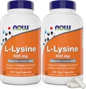 Maintenant L-Lysine 500 mg, 360 capsules végétariennes (paquet de 2)
