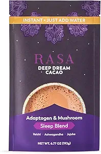 Rasa Deep Dream Cacao – Mélange de sommeil de champignons adaptogènes, végétalien, sans gluten avec Reishi + Ashwagandha + Jujube (6,77 oz. / 24 portions)