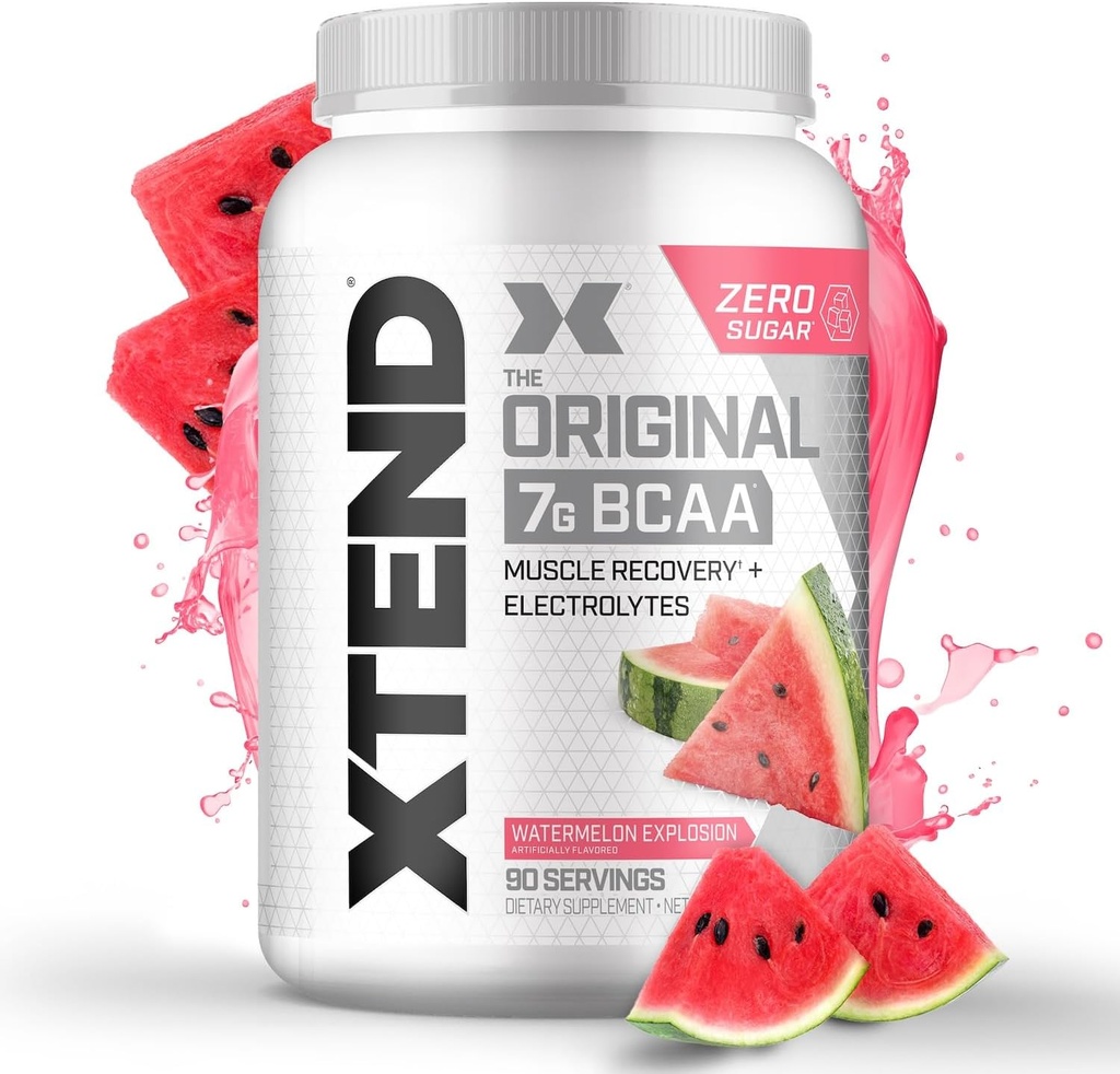 Xtend original BCAA poudre 7g BCAA et 2,5g L-glutamine, sans sucre après l'entraînement Muscle récupération boisson avec acides aminés pour les hommes et les femmes, 90 portions