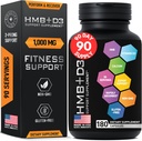 Suppléments HMB avec vitamine D3 - 1 000 mg de bêta-Hydroxy de calcium Beta-méthylbutyrate par portion pour la croissance, la force et la récupération musculaires - 180 capsules HMB sans gluten, non-OGM, alimentation de 3 mois
