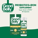 GoodBelly Probiotic Capsules pour la santé digestive et l'absorption de fer. Supplément probiotique végétalien avec 10 milliards de cultures vivantes.