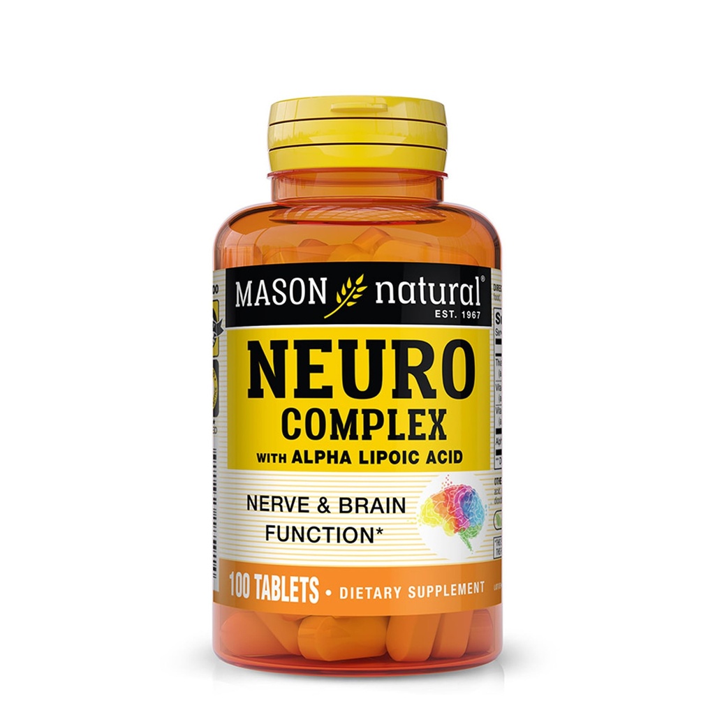 Complexe Neuro NATURAL MASON avec acide alpha lipoïque et vitamine B12, adapté aux végétariens, 100 comprimés