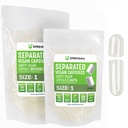XPRS Nutra Vegan Taille 1 Capsules séparées - 100 Compter Effacer Capsules vides Premium Séparées dans des sacs - Pills 1 Vide pour le remplissage supplémentaire de bricolage