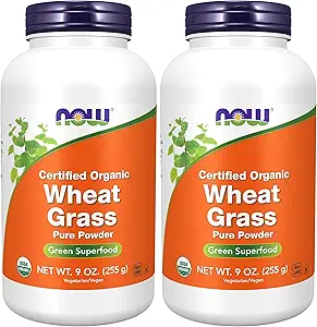 MAINTENANT Suppléments, certifiés biologiques et non OGM, poudre d'herbe de blé, superaliment vert, 9-Ounce (paquet de 2)