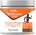 Prolongation de vie Wellness Code® Muscle Strength & Restore Formula, Vitamine D3, ß-Hydroxy-ß-méthylbutyrate Monohydrate (HMB), Santé musculaire, Sans gluten, Non-OGM, 94,2 g